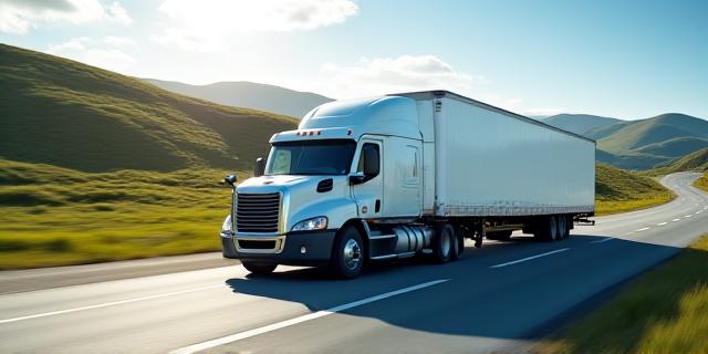 Semi-truck on a highway