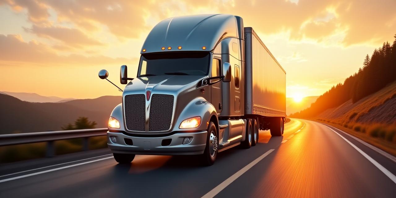 Reliable freight truck on the open road
